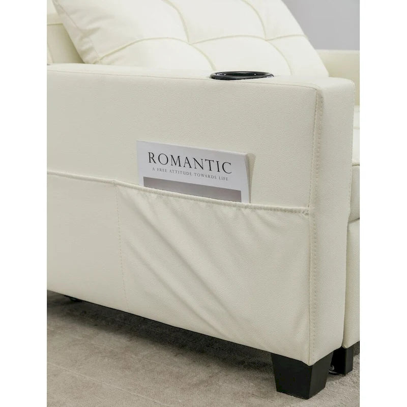 Fauteuil-lit convertible 3-en-1 Vert / Blanc / Gris foncé / Orange, 2 personnes