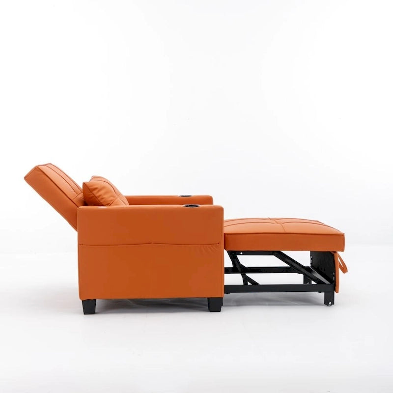 Fauteuil-lit convertible 3-en-1 Vert / Blanc / Gris foncé / Orange, 2 personnes