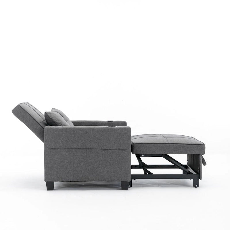Fauteuil-lit convertible 3-en-1 Vert / Blanc / Gris foncé / Orange, 2 personnes