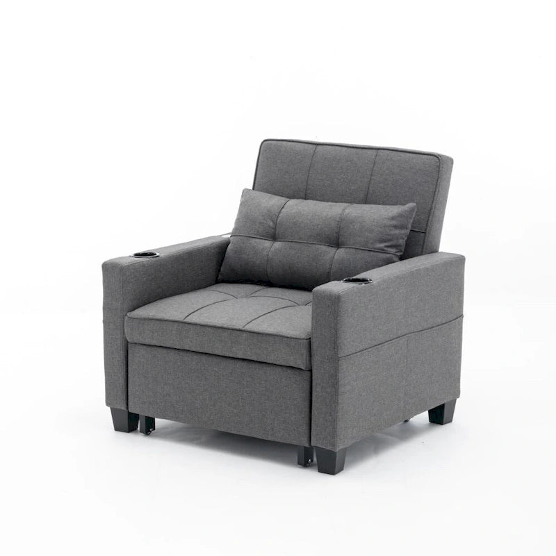 Fauteuil-lit convertible 3-en-1 Vert / Blanc / Gris foncé / Orange, 2 personnes