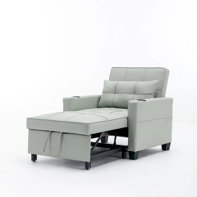 Fauteuil-lit convertible 3-en-1 Vert / Blanc / Gris foncé / Orange, 2 personnes