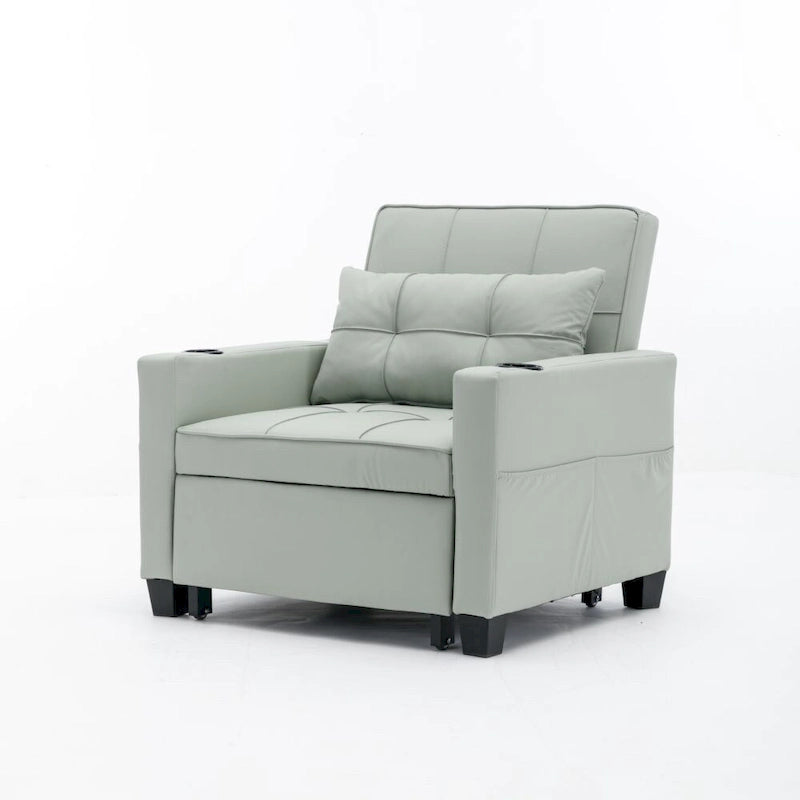 Fauteuil-lit convertible 3-en-1 Vert / Blanc / Gris foncé / Orange, 2 personnes
