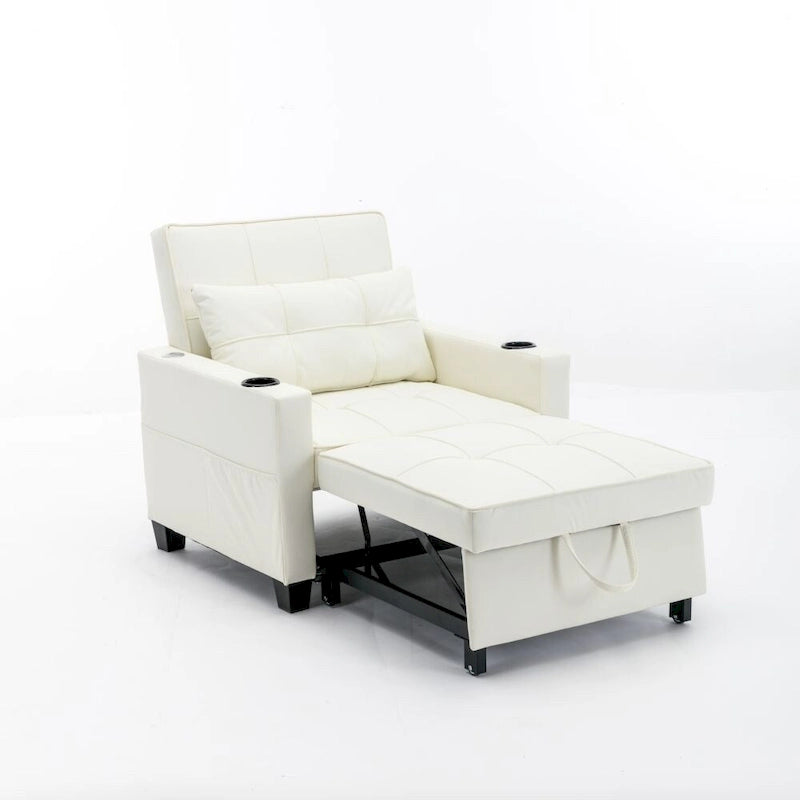 Fauteuil-lit convertible 3-en-1 Vert / Blanc / Gris foncé / Orange, 2 personnes