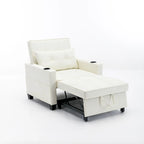 Fauteuil-lit convertible 3-en-1 Vert / Blanc / Gris foncé / Orange, 2 personnes