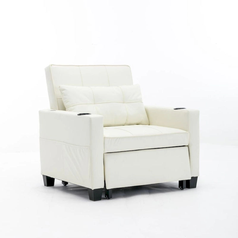 Fauteuil-lit convertible 3-en-1 Vert / Blanc / Gris foncé / Orange, 2 personnes