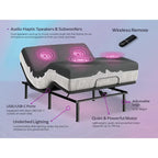 Ensemble matelas et sommier réglable séparé gris Flex Top – Pour 2 personnes