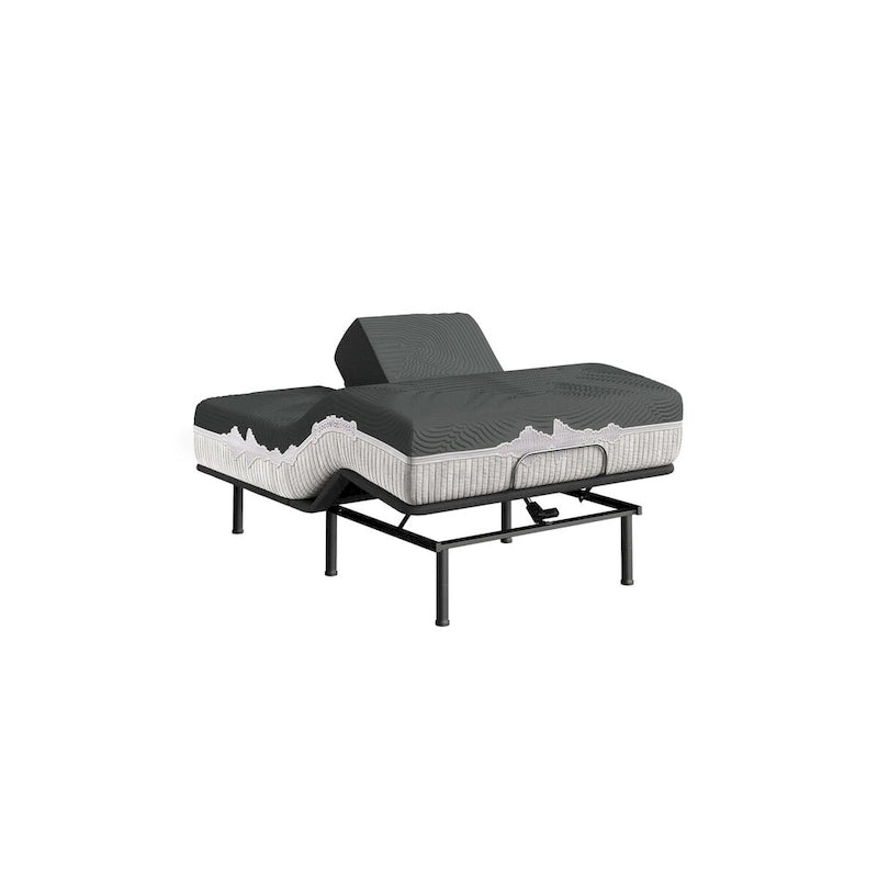 Ensemble matelas et sommier réglable séparé gris Flex Top – Pour 2 personnes
