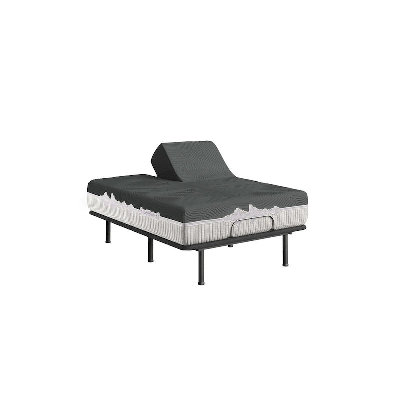 Ensemble matelas et sommier réglable séparé gris Flex Top – Pour 2 personnes