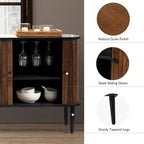 Enfilade à portes coulissantes 160 cm, Noyer/Noir, pour 1