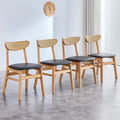 Chaise de salle à manger en bois d'hévéa rembourrée jaune/noyer, style classique, une place