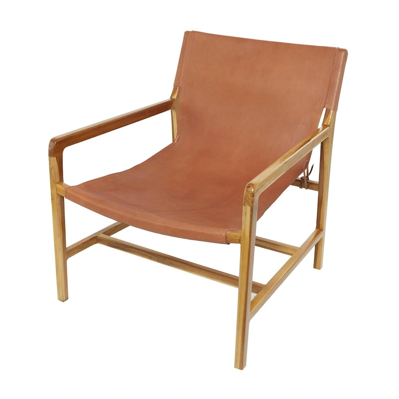Fauteuil d'appoint en cuir noir/marron avec accoudoirs, une place