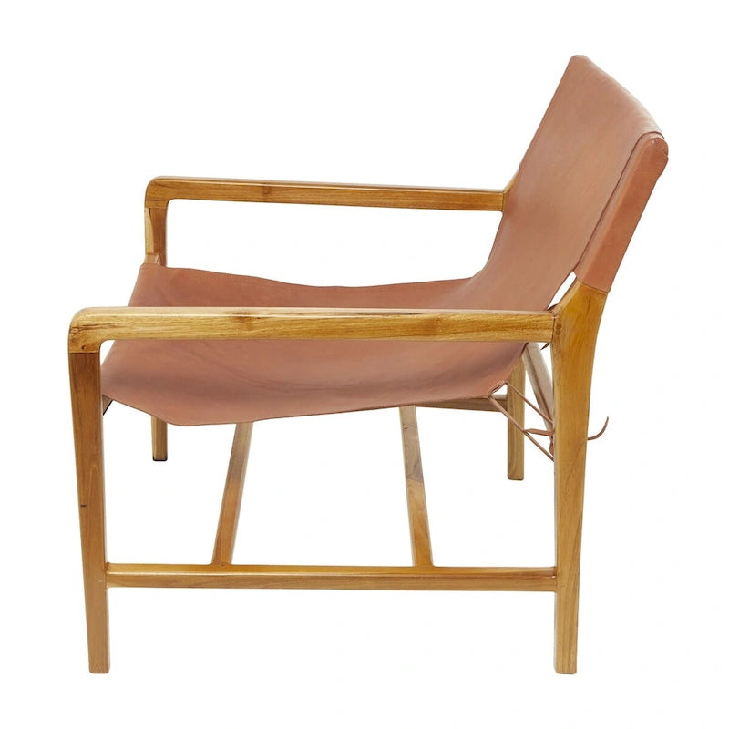 Fauteuil d'appoint en cuir noir/marron avec accoudoirs, une place