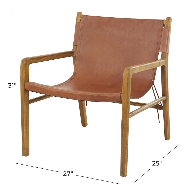 Fauteuil d'appoint en cuir noir/marron avec accoudoirs, une place
