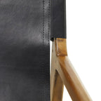 Fauteuil d'appoint en cuir noir/marron avec accoudoirs, une place
